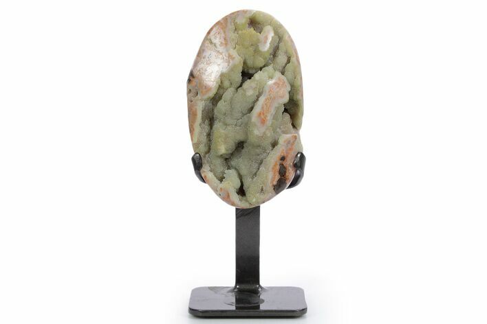 Sparkling Green Druzy Quartz Formation on Metal Stand #357204